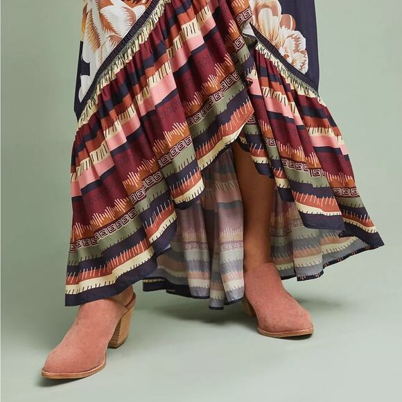 Anthropologie Farm Rio Layla Floral Ruffle Maxi Wrap Dress Size XXS Petite - Picture 11 of 14